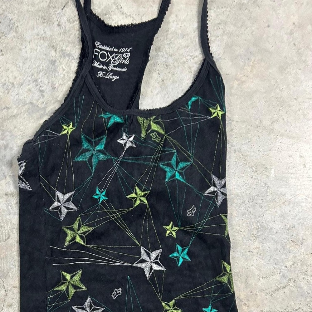 Fox Women's Black Tank Top with Star Pattern
